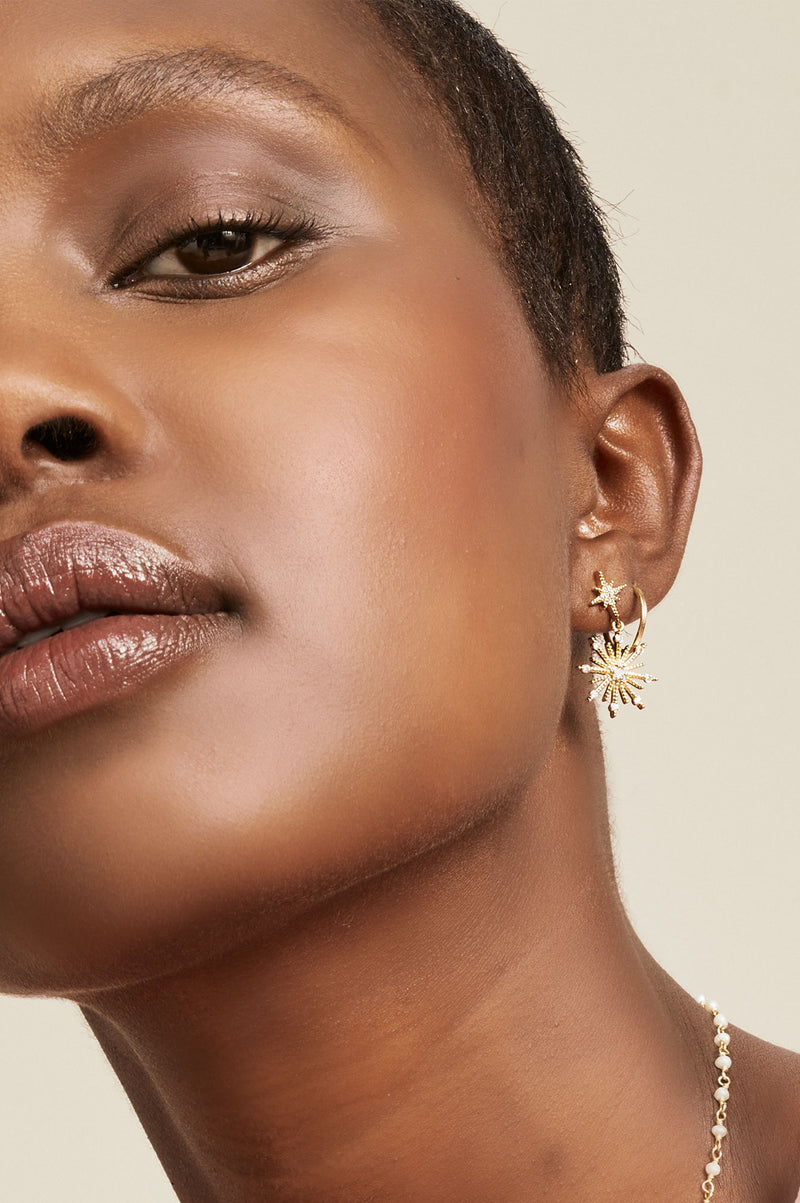 Aspiga Ladies Ashiana Sustainable 22k Northern Star Stud Earrings Gold
