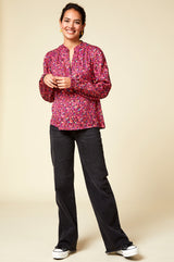 Olivia-Blouse-Ditsy-Burgundy