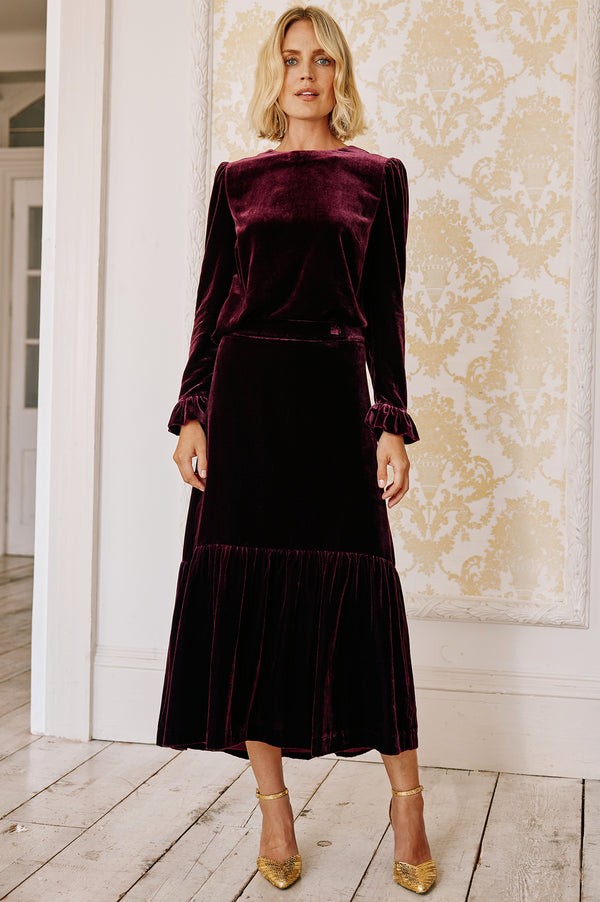 Eva-Velvet-Skirt-Berry