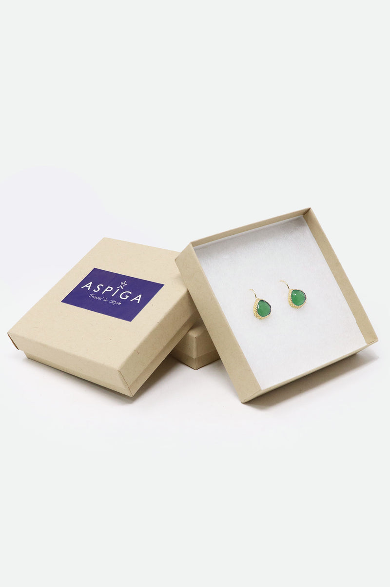 Stone Teardrop Earrings by Coralia Leets | Green Onyx - Aspiga