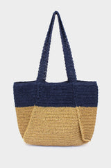 Raffia Bag | Natural/ Navy