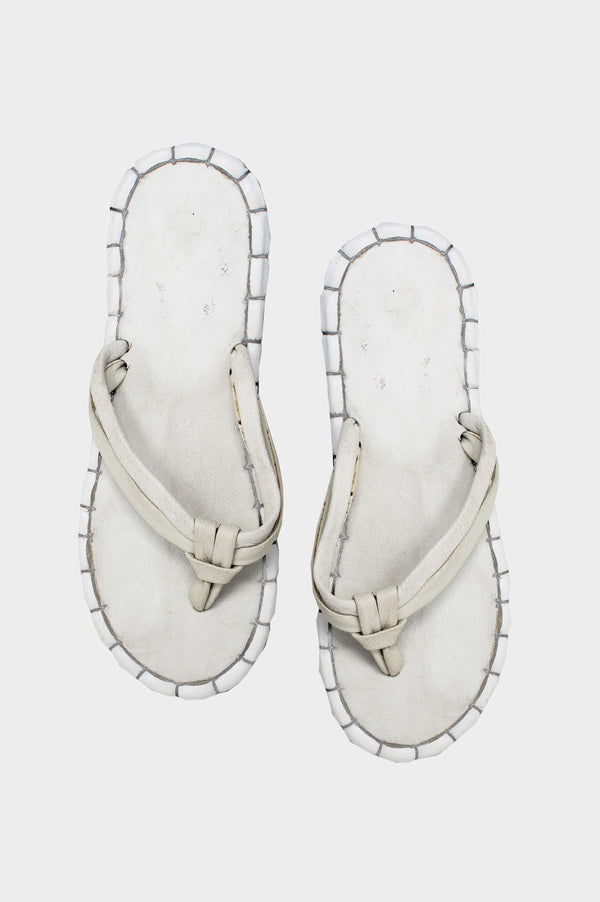 Recycled Leather Sandals | White - Aspiga