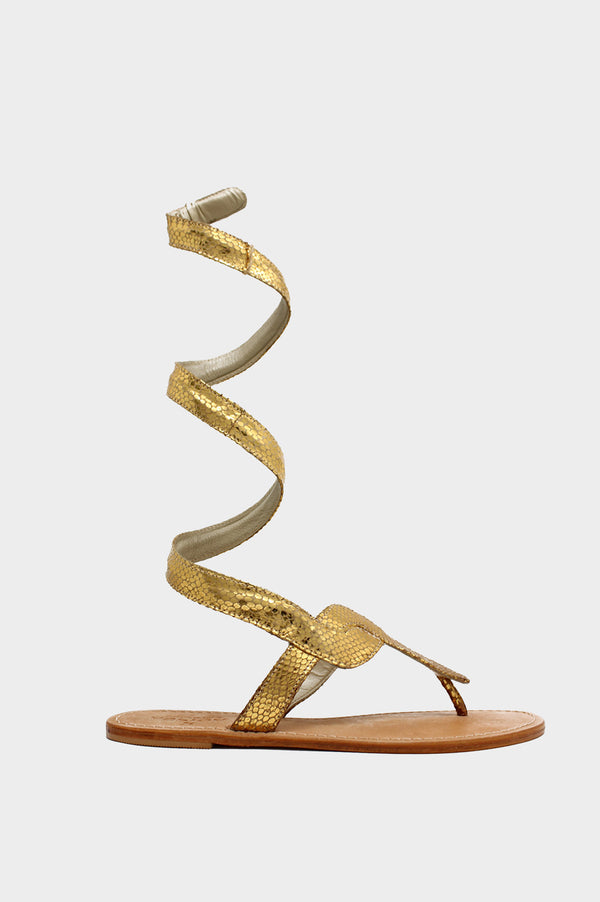 Cobra Wrap Sandals | Gold - Aspiga