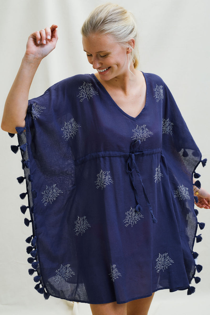 St Kitts Kaftan | Navy