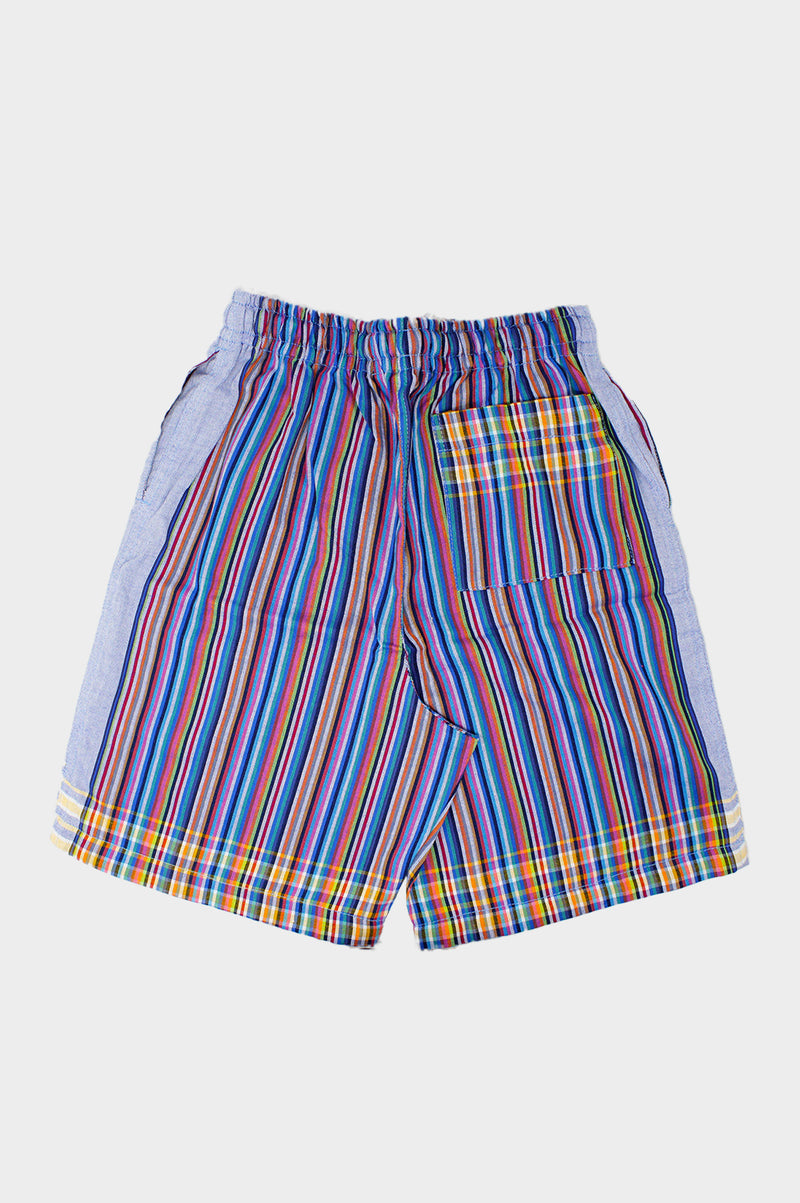 Unisex Striped Kikoy Long Shorts | Blue