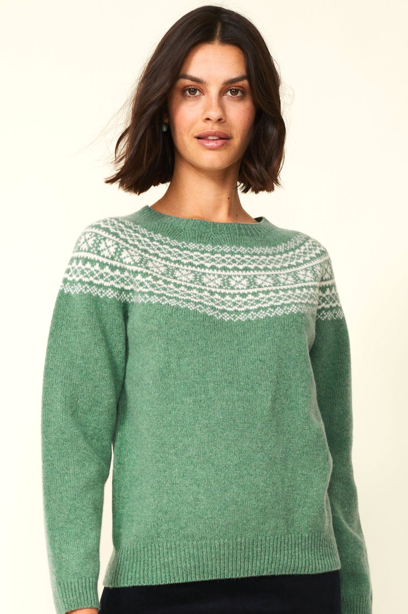 Fairisle-Crewneck-Sweater-Jade-Green-Cream