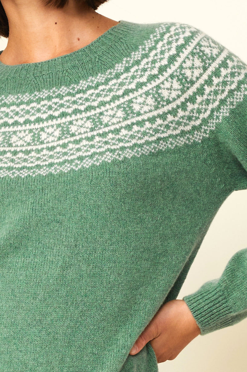 Fairisle-Crewneck-Sweater-Jade-Green-Cream
