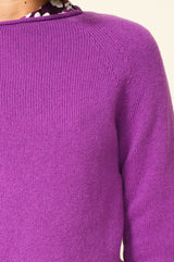 Superfine Lambswool Sweater With Rolled Seams | Purple