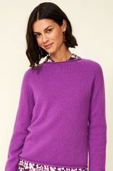 Superfine Lambswool Sweater With Rolled Seams | Purple