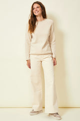 Superfine-Lambswool-Sweater-With-Rolled-Seams-Cream