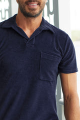 Men's Towelling Polo Shirt | Navy