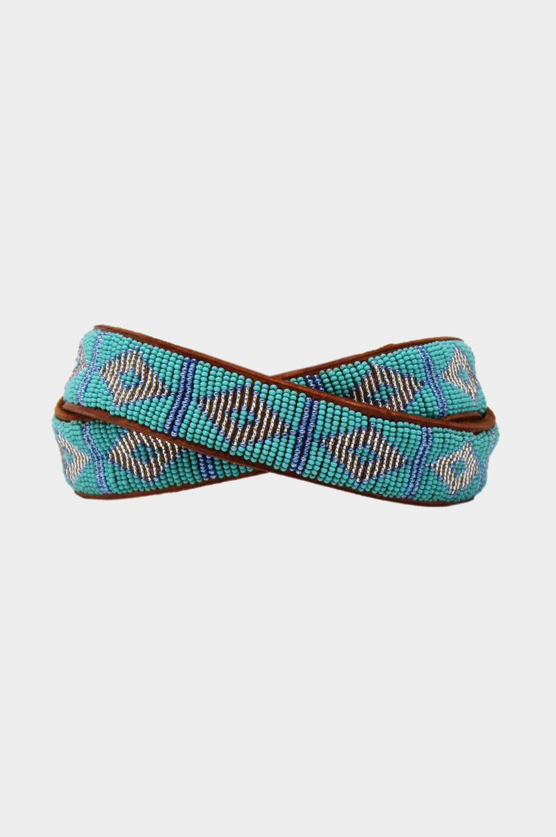Triangle Leather Belt | Sea Green