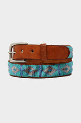Triangle Leather Belt | Sea Green