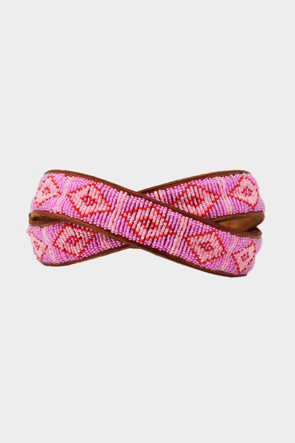 Triangle Leather Belt | Pink/Red
