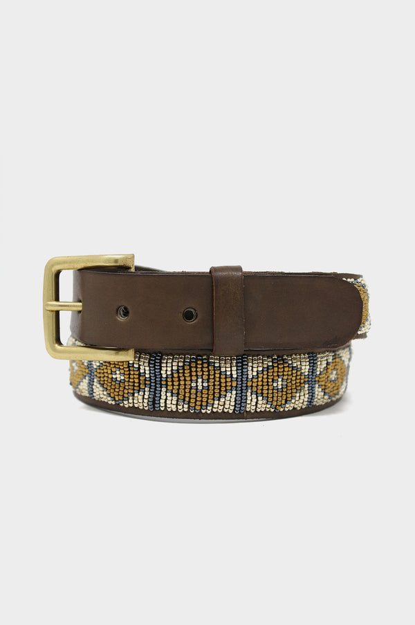 Triangle Leather Belt | Light Gold